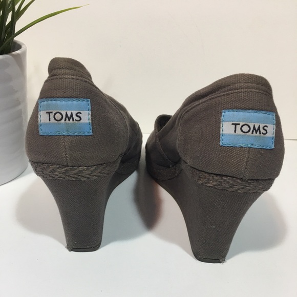 Toms tan wedged peeptoe shoes - Picture 3 of 6
